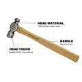 BBI - Proferred Hammers Hickory Ball Pein Hammers OZ | T49073