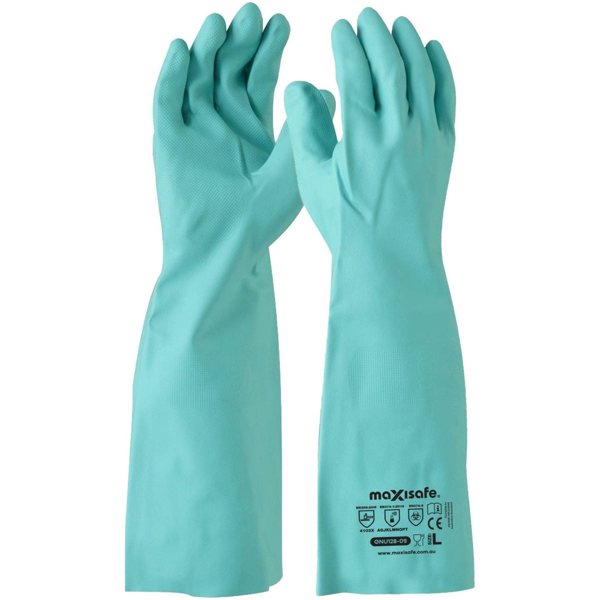 Maxisafe - Green Nitrile Chemical Gauntlet - 45cm - XLarge | GNU128-10-01