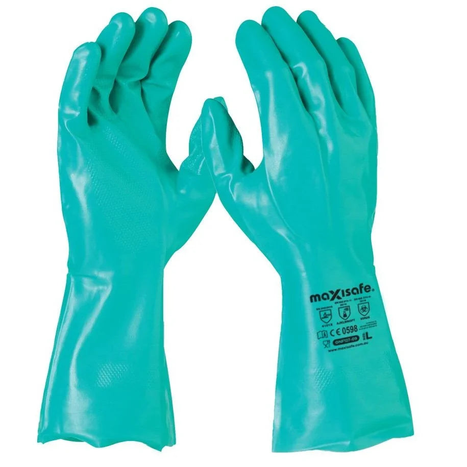 Maxisafe - Green Nitrile Chemical Gauntlet - 45cm - XLarge | GNU128-10-01