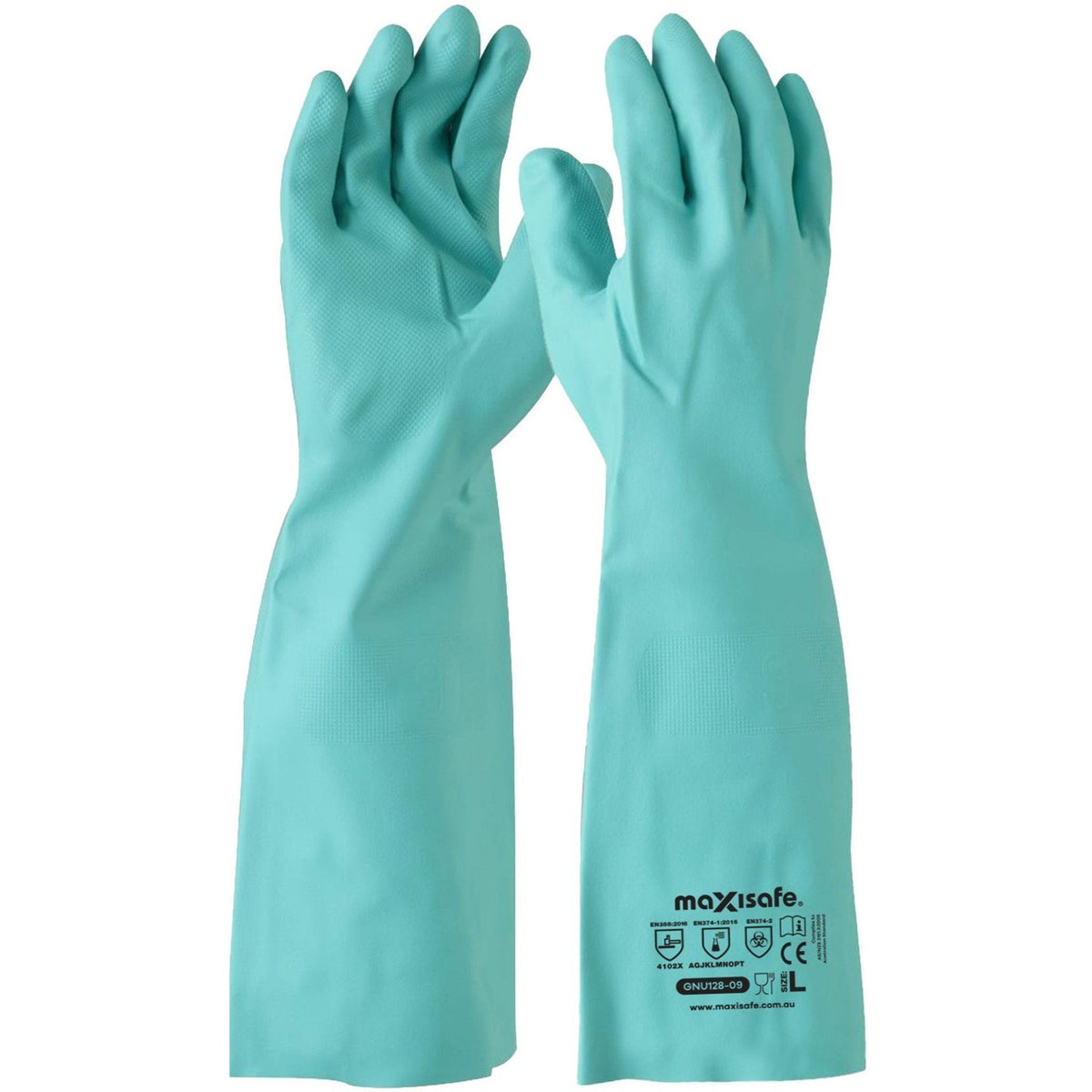 Maxisafe - Green Nitrile Chemical Gauntlet - 45cm - XLarge | GNU128-10-01
